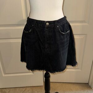 Black Denim Skirt - Size 30
